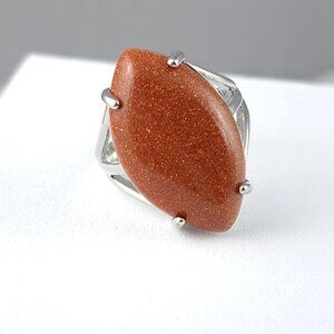 Marquise Sunstone Adjustable Ring